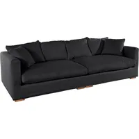 Big-Sofa GUIDO MARIA KRETSCHMER HOME & LIVING "Pantin" Sofas Gr. B/H/T: 266cm x 80cm x 113cm, Struktur fein, grau (anthrazit) extra weich und kuschelig, Füllung mit Federn Daunen