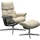 Stressless Ruby M | Cross Untergestell Batick Cream Poliertes Aluminium Schwarz