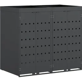 vidaXL Wagenmüllbehälter für 2 Behälter Anthrazit
