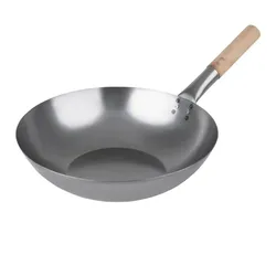 Vogue Stahl Wok flacher Boden 35,5cm