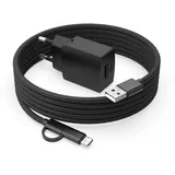 Superer 10W Ladegerät Passend für Samsung Galaxy Tab A E S S2 3 4 A7 A8 S5e S6 10.1" 8.0" 8.4" 9.7" SM-T590 T387 T380 T385 T580 P580 T280 Netzteil Ladekabel mit 1,5 M 2-in-1 Micro USB und Typ C Kabel
