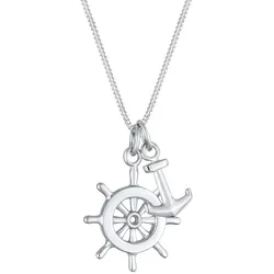Elli Steuerrad Anker Anhänger Maritim See 925 Silber Ketten   Damen 