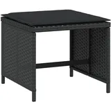 vidaXL Gartenhocker mit Kissen 4 Stk. Schwarz 40x40x35 cm Poly Rattan