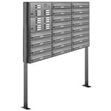 AL Briefkastensysteme Briefkasten Premium Edelstahl Stand Anlage mit Klingeln, Post A4, modern, robust, wetterfest, Artikelnummer 132T20S3KS