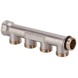 Messing Verteiler 3/4" IG x 3/4" AG - 4 Abgänge Eurokonus 3/4" AG