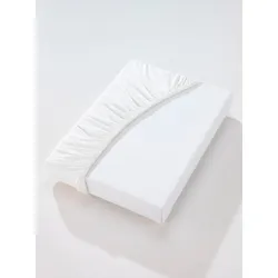 Betttuch WÄSCHEPUR Gr. 1, weiß, B:90-100cm L:190-200cm, Single-Jersey, 100% Baumwolle, Laken