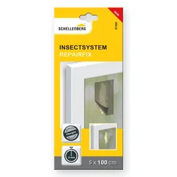 Schellenberg Fiberglas-Pflaster, 5 x 100 cm, einfache Montage, Reparatur-Fliegengitter-Gewebe