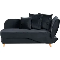 Beliani Chaiselongue Samtstoff mit Bettkasten rechtsseitig MERI II