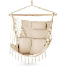 outtec Hängesessel Beige Textil, 1-Sitzer, 100x130x75 cm, Gartenmöbel, Hängesessel