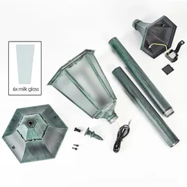 hofstein Wegeleuchte Metall/Glas 1x E27 IP44 spritzwassergeschützt schwarz-grün