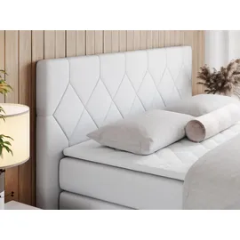 MKS Meble Boxspringbett Weiß, Textil, 2-Sitzer, H3, Rechteckig, 140x200 cm, Schlafzimmer, Betten, Boxspringbetten