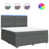 vidaXL Boxspringbett mit Matratze Dunkelgrau 180x200 cm Stoff