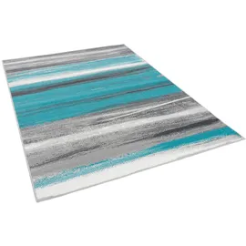 Pergamon Samba Veloursteppich 190 x 280 cm Grau/Türkis
