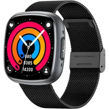 knauermann Neo 2 Eckig 42 mm Schwarz Milanaise-Armband Schwarz