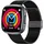 knauermann Neo 2 Eckig 42 mm Schwarz Milanaise-Armband Schwarz