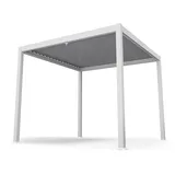 Blumfeldt LuminaHaven Pavillon 3x3 m verzinktes Lamellen-Stahldach schützt vor Sonne, Regen und Wind Weiß