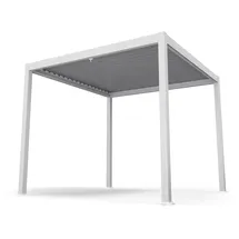 Blumfeldt LuminaHaven Pavillon 3x3 m verzinktes Lamellen-Stahldach schützt vor Sonne, Regen und Wind Weiß