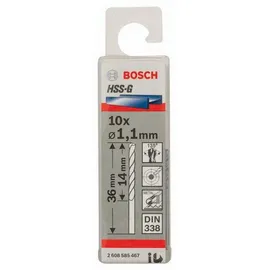 Bosch HSS-G Metallbohrer 1,1 x 14 x 36 mm 10 Stück