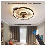 Eurotondisplay Deckenventilator LED Beleuchtung mit Deckenventilator Deckenleuchte mit Fernbedienung, Lichtfarbe- und Helligkeit stufenlos einstellbar