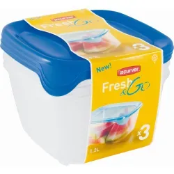 CURVER FRESH & GO Frischhaltedose, 3-tlg 08924-051-49 , 1 Set: 1 x 0,25 Liter, 1 x 0,8 Liter, 1 x 1,7 Liter