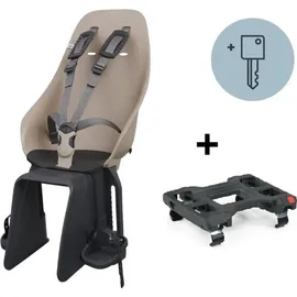 Urban Iki Gepäckträgerkindersitz Fahrrad mit Adapter beige schwarz abschließbar TaKe