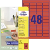 Avery Zweckform Etiketten L6038-20 rot 45,7 x 21,2 mm