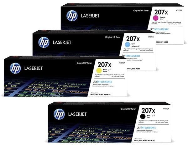 HP Toner-Set 207x Multipack (Cyan,Magenta,Yellow,Schwarz) Tonerset Toner 4-Pack Multipack 4er Color LaserJet M255 M282 M283 M283fdw