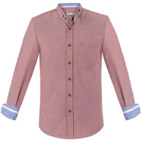 FUCHS Trachtenhemd Hemd Christoph weinrot mit Stehkragen rot M