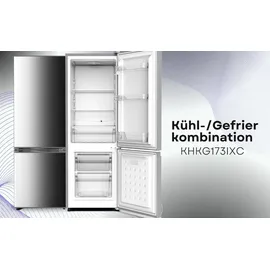 PKM KHKG173IXC Inox Kühlgefrierkombination 161L Kühlschrank LED