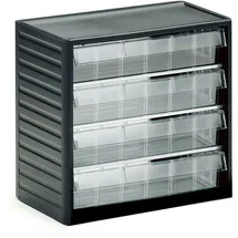 TRESTON Kleinteilemagazin Stahl 310x180x290 mm grau 4 Schubladen