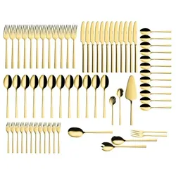 Esmeyer 68-teiliges Besteck MELINA, Edelstahl, mit PVD-Beschichtung Farbe Gold