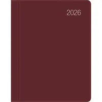 Zettler Taschenkalender bordeaux 2026 - Büro-Kalender 8,3x10,7- 1W/2S -