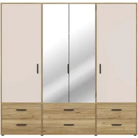 Forte Drehtürenschrank 205,9 x 200,1 x 52,7 cm Beige