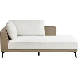 Beliani Ecksofa Cremeweiß 3-Sitzer Linksseitig