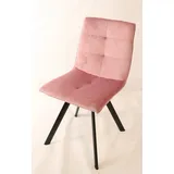 YOZI Esszimmerstuhl 2er Esszimmerstuhl Küchenstuhl Polsterstuhl Samt+Metallgestell (Packung), 2er Set rosa