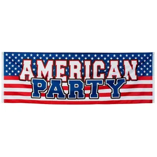Boland 44953 - Banner USA, Größe 74 x 220 cm, Dekoration, Girlande, American Party, Stars and Stripes, Themenparty, Mottoparty