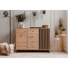 Finori Kommode Medan 120 x 85 x 37,5 cm Braun/Grau