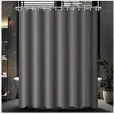 luxuskollektion Duschvorhang 240x200cm Dunkelgrau, Wasserabweisend, Beschwerter
