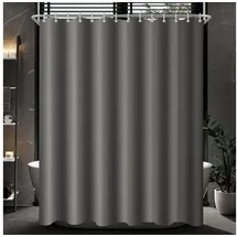 luxuskollektion Duschvorhang 240x200cm Dunkelgrau, Wasserabweisend, Beschwerter