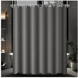 luxuskollektion Duschvorhang 240x200cm Dunkelgrau, Wasserabweisend, Beschwerter