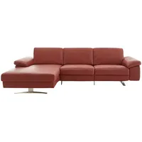 Koinor Ecksofa, Rot, Metall, Echtleder, Anilinleder, 4-Sitzer, Ottomane links, L-Form, 287x174 cm, Goldenes M, Dgm, Typenauswahl, Fußauswahl, Lederauswahl, Stoffauswahl, Hocker erhältlich, Rücken echt, individuell planbar, Wohnzimmer, Sofas & Couches, Wohnlandschaften, Ecksofas
