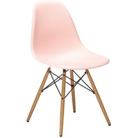 Vitra Stuhl Eames Plastic Side Chair RE 83x46.5x55 cm zartrosé rosa, Gestell:  eichefarbig, Designer Charles & Ray Eames