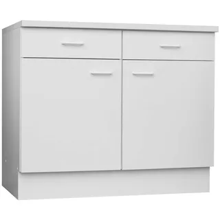 Menke Unterschrank TOP, Weiß matt B/H/T: ca. 100x85x60 cm - 2 Schubladen - 2 Türen