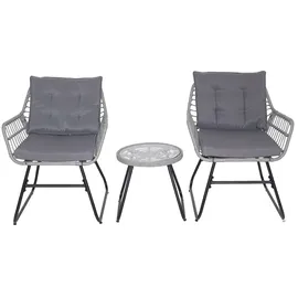 Svita AMALFI Rattan Sitzgruppe Outdoor Gartenlounge 2 Personen Balkonset Hellgrau