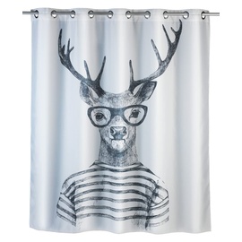WENKO Duschvorhang Mr. Deer Flex Polyester 180 cm