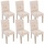 MCW 6er-Set Esszimmerstuhl Littau, Stuhl Küchenstuhl ~ Textil mit Schriftzug, creme, Beine Struktur - Eiche
