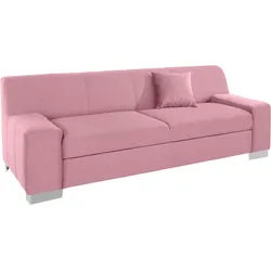 2,5-Sitzer DOMO COLLECTION "Bero", rosa (flamingo), B:212cm H:74cm T:85cm, Feinstruktur (100% Polyester), Luxus-Microfaser (100% Polyester), Zierkissen: Im jeweiligen Bezugsstoff, Struktur fein (100% Polyester), Sofas