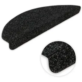 Kettelservice-Metzker Stufenmatten Ramon MW Halbrund | in verschiedenen Set Varianten | 65x21x3,5cm | Anthrazit 16 Stück