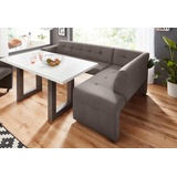 exxpo - sofa fashion Barista 197 x 82 x 265 cm Lederfaserstoff langer Schenkel links elephant