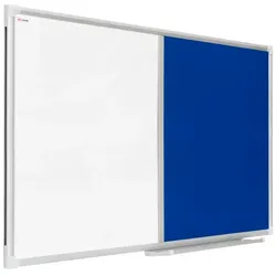 ALLBoards Kombitafel Whiteboard + Filz-blau 120x90cm, Alurahmen